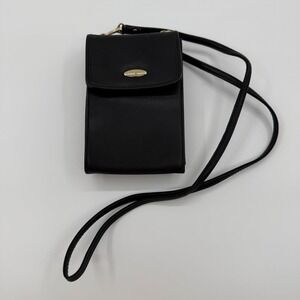 Liz Claiborne Black Pebbled Wallet Crossbody Bag with Gold 
Hardware